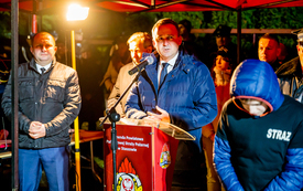 na zdjęciu przemowa Posła na Sejm Ziemi Świętokrzyskiej Pana Michała Cieślaka