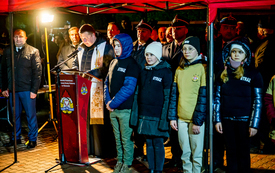 na zdjęciu przemowa księdza proboszcza Leszka Pitucha