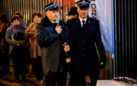 na zdjęciu widzimu Burmistrza Miasta i Gminy Połaniec Jacka Benedykta Nowaka oraz  Zastępcę Komendanta Wojew&oacute;dzkiego PSP, Prezes ZOP ZOSP RP w Staszowie st. bryg. Grzegorza Rajcę
