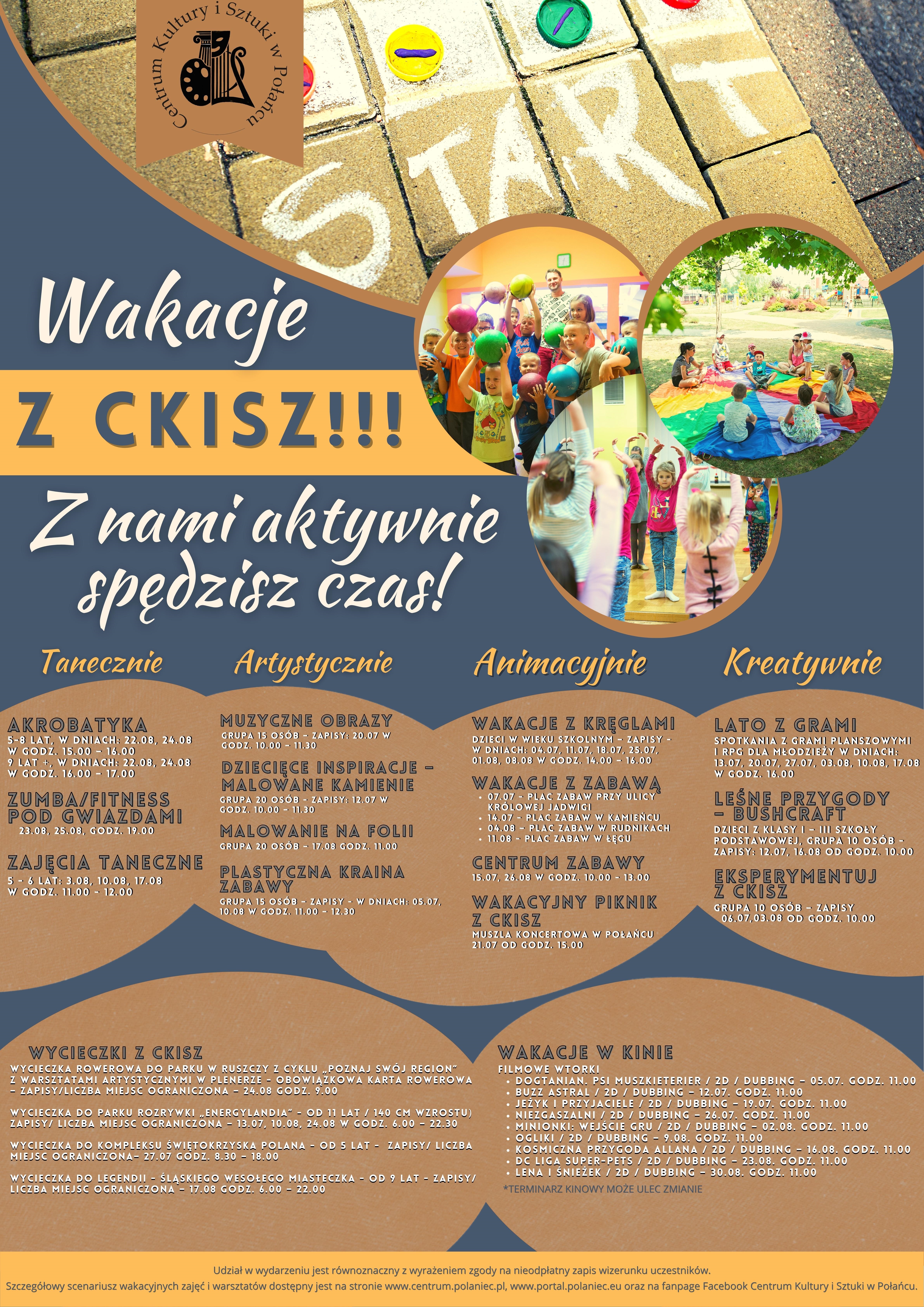 Plakat Aktywnie w wakacje z CKISZ