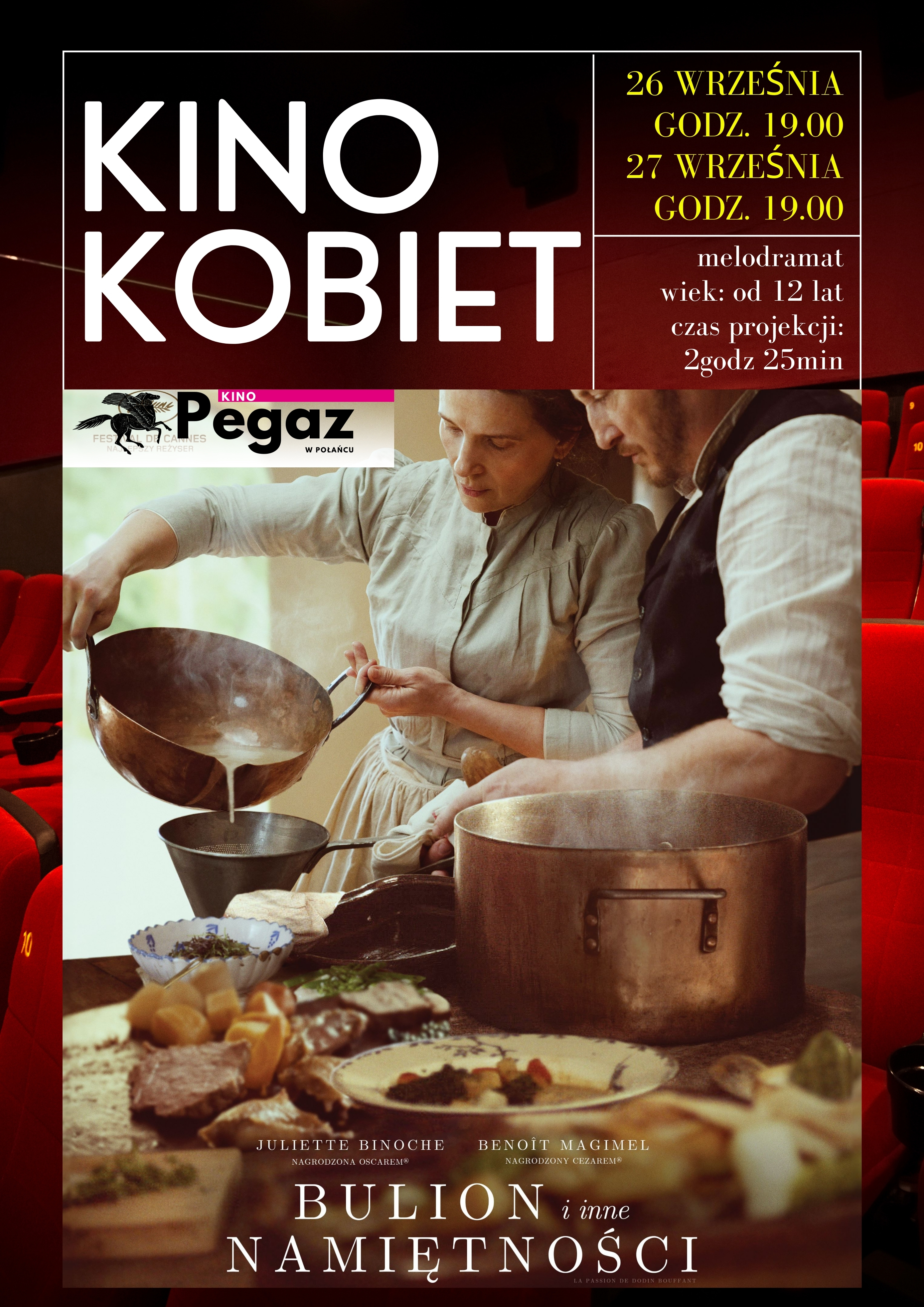 plakat, zaproszenie do kina kobiet