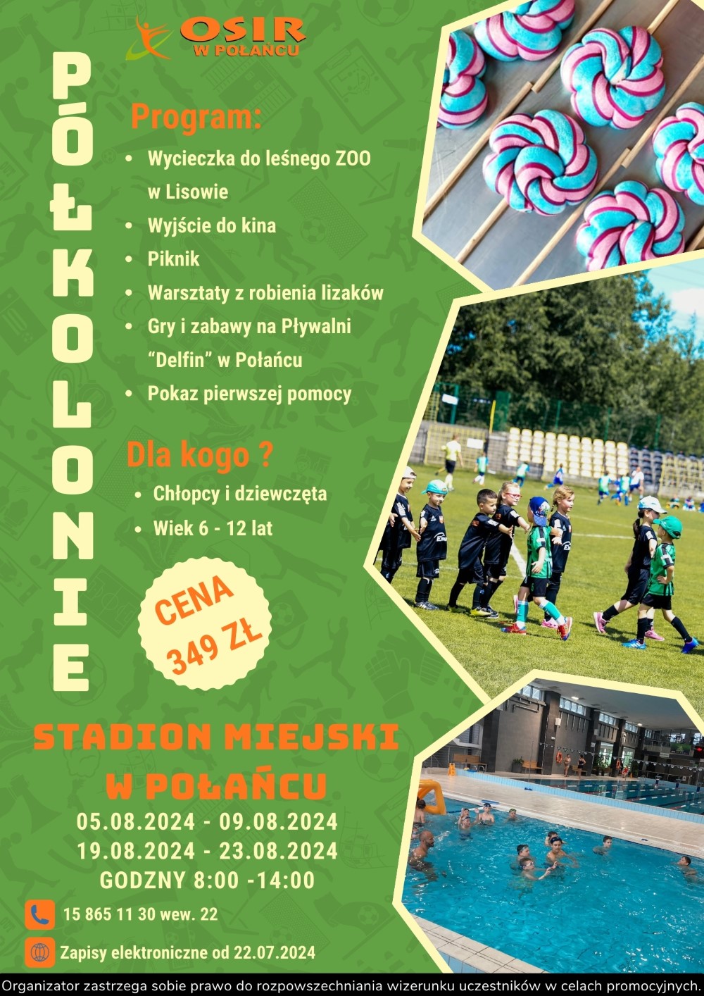 Plakat z&nbsp;połkoloniami dla dzieci