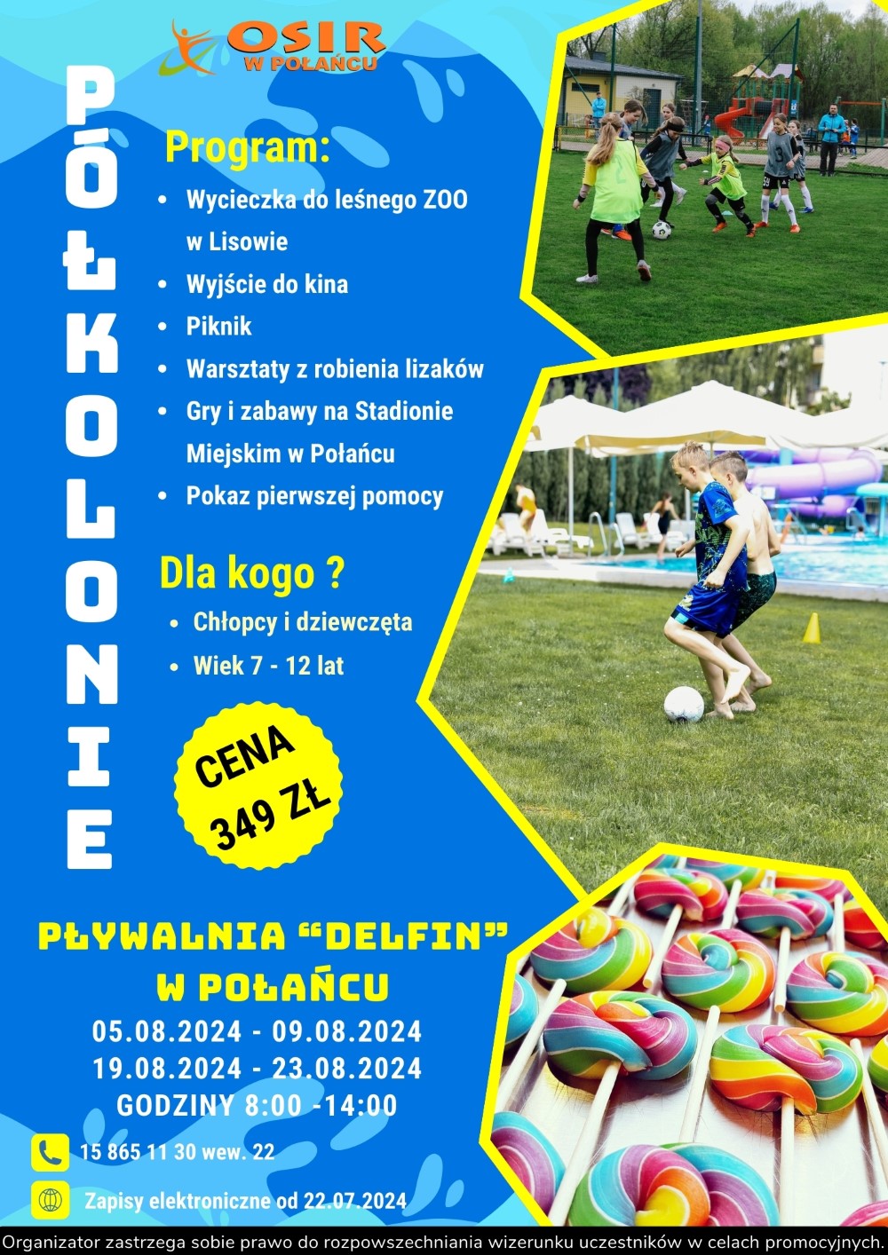 Plakat z&nbsp;połkoloniami dla dzieci