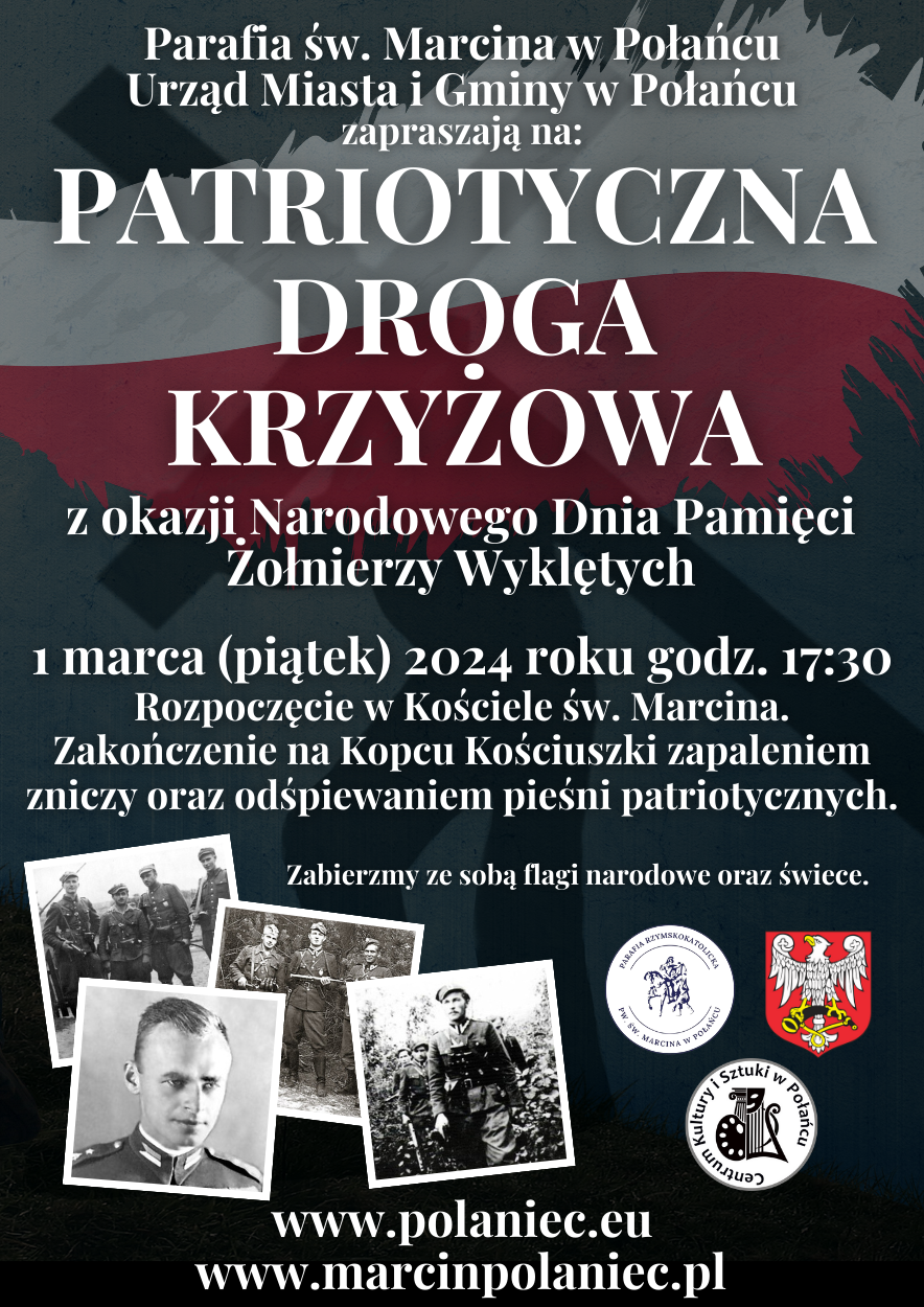 Plakat z Drogą Krzyżową która odbędzie się 1 marca 2024 roku