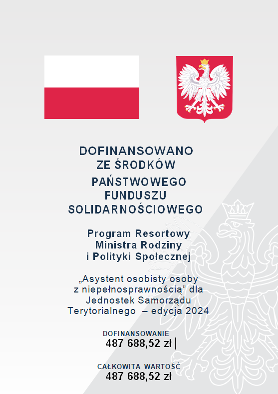 Plakat z&nbsp;kwota i&nbsp;logami. 