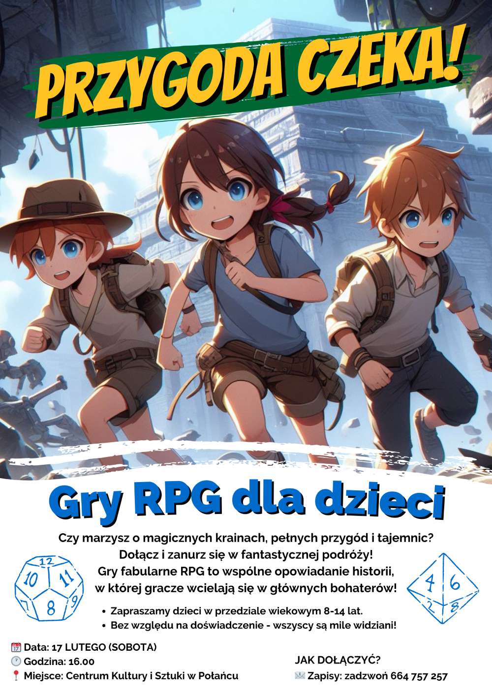 RPG dla dzieci plakat CKiSz w&nbsp;Połańcu.