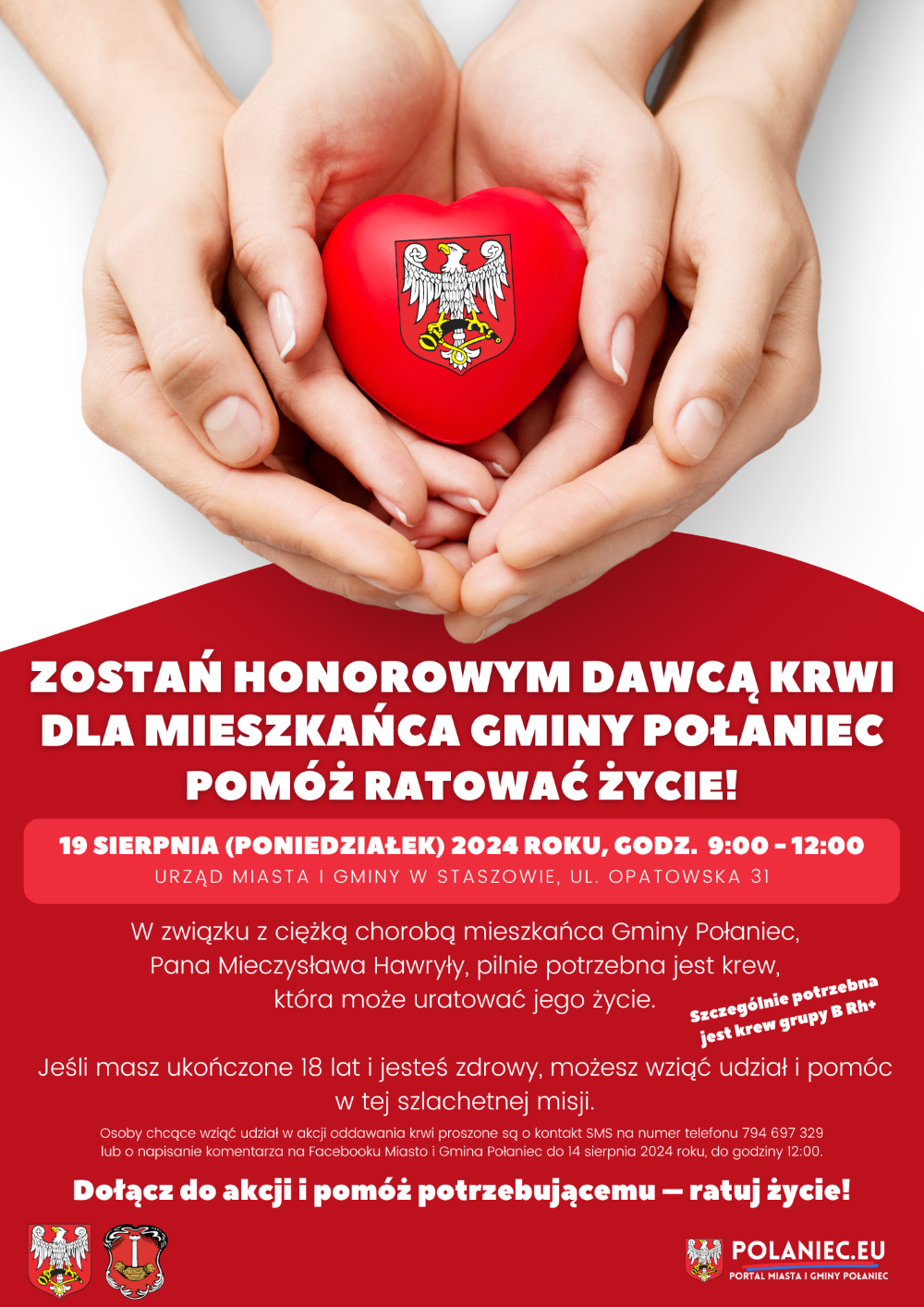 Plakat z&nbsp;akcją krwiodastwa
