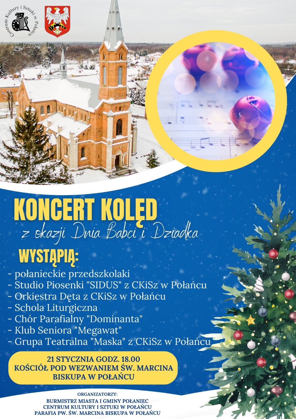 plakat z&nbsp;koncertem kolęd