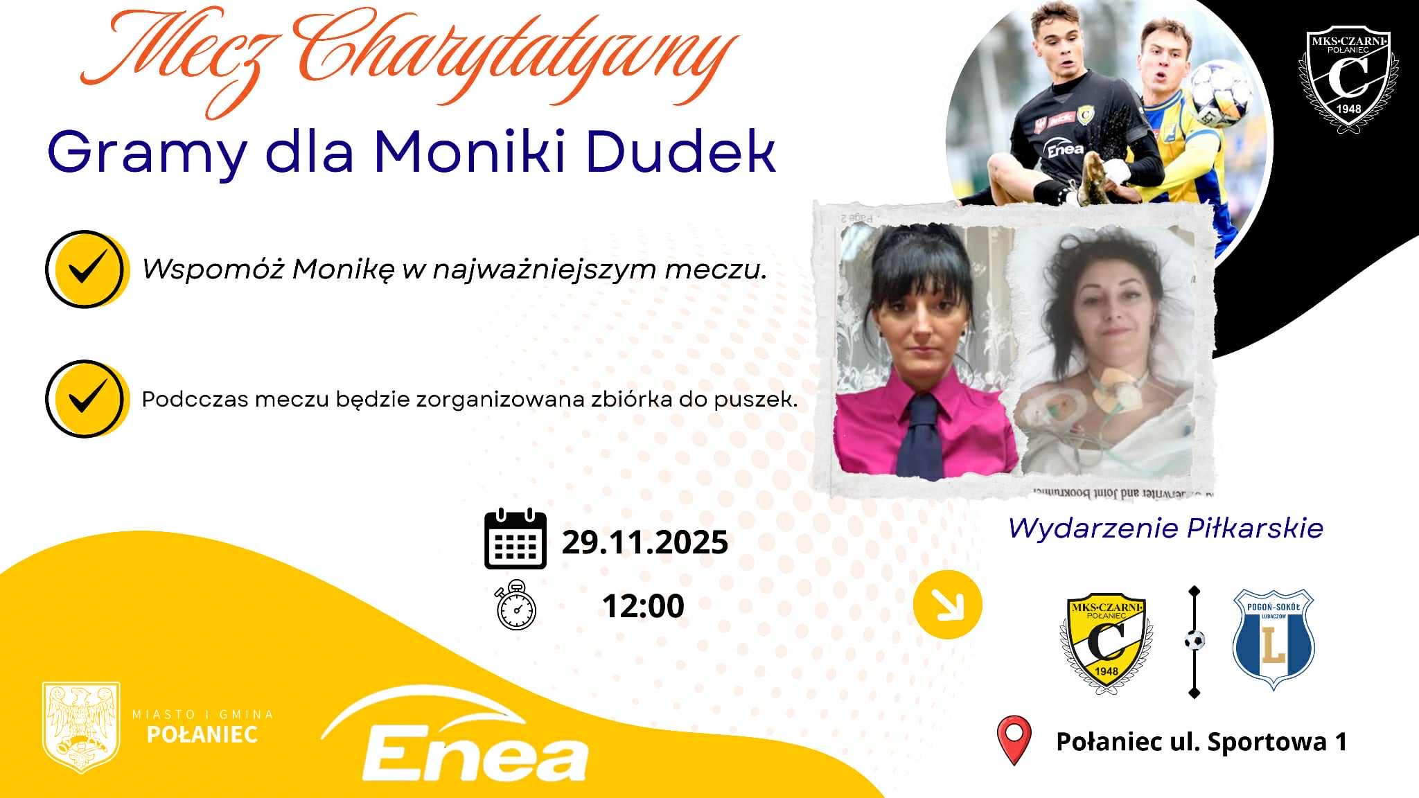 plakat z&nbsp;zapowiedzia meczu CZarni Połaniec 