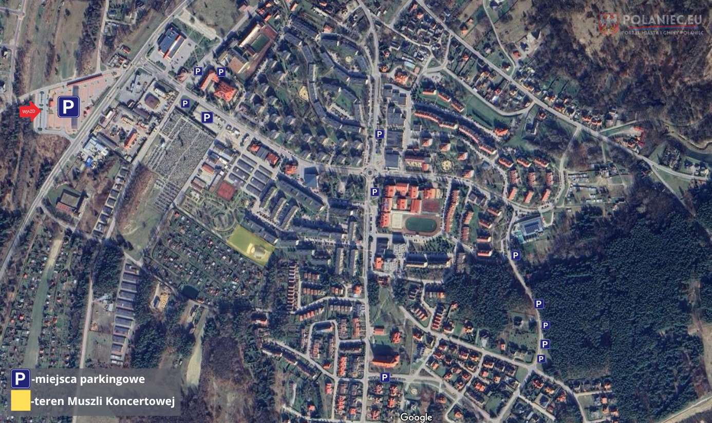Mapa z&nbsp;miejscami parkingowymi