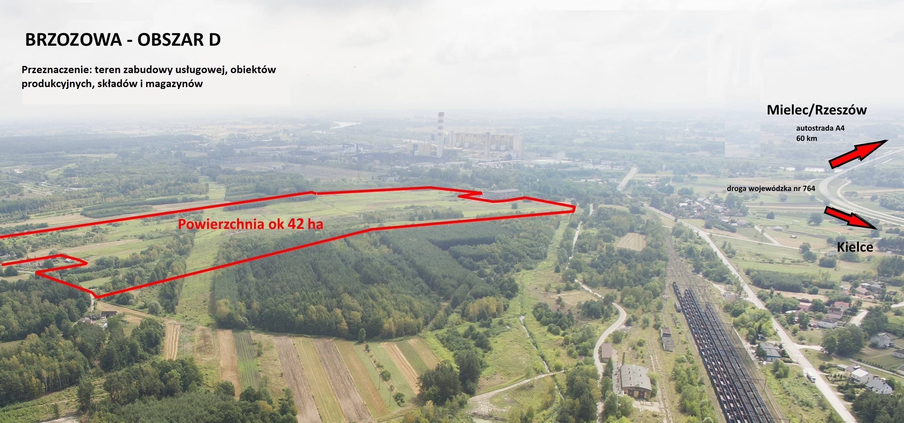 Strefa inwestycyjna "D" Widok z lotu ptaka. Strefa inwestycyjna "D".
