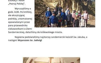 Zdjęcie do Relacja z wycieczki w ramach Programu Ministerstwa Edukacji i Nauki pn. &bdquo;Poznaj Polskę&rdquo; SANDOMIERZ