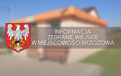 Zdjęcie do Informacja - zebranie wiejskie w miejscowości Brzozowa