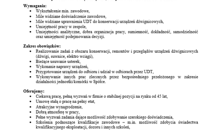 Zdjęcie do OFERTA PRACY