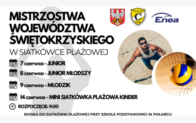 Zdjęcie do Zapraszamy na Mistrzostwa Wojew&oacute;dztwa Świętokrzyskiego w siatk&oacute;wce plażowej