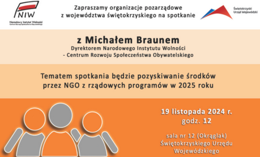 Zdjęcie do Zapraszamy na spotkanie dotyczące program&oacute;w Narodowego Instytutu Wolności
