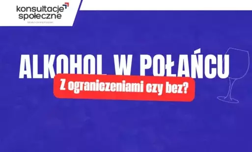 W kolorze niebieskim obrazek z napisem alkohol w Połańcu 