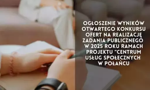 Zdjęcie do Ogłoszenie wynik&oacute;w otwartego konkursu ofert