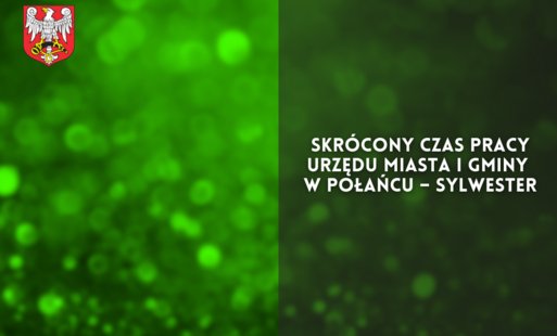 Zdjęcie do Skr&oacute;cony czas pracy Urzędu Miasta i Gminy w Połańcu - Sylwester