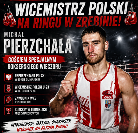 Zdjęcie do Znamy kolejnego zawodnika na meczu bokserskim. Michał Pierzchała &ndash; wicemistrz Polski z charakterem wojownika przyjedzie do Zrębina