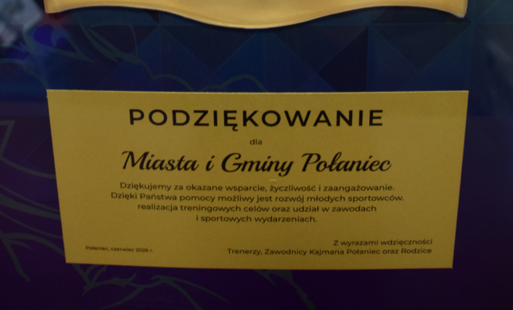 Zdjęcie do Kajman Polaniec dziękuje Miastu i Gminie Połaniec za wsparcie młodych sportowc&oacute;w