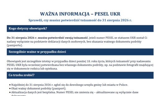 Zdjęcie do Informacja o konieczności potwierdzenia tożsamości obywateli Ukrainy