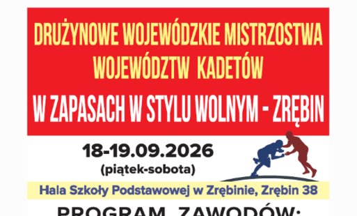 Zdjęcie do Drużynowe Wojew&oacute;dzkie Mistrzostwa Wojew&oacute;dztwa Kadet&oacute;w w Zapasach w Stylu Wolnym &ndash; Zrębin