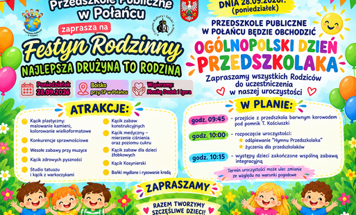 Zdjęcie do Nowe daty wydarzeń - Festyn rodzinny, Og&oacute;lnopolski dzień Przedszkolaka