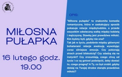 Zdjęcie do Centrum Kultury i Sztuki w Połańcu zaprasza na spektakl komediowy &quot;Miłosna Pułapka&quot;