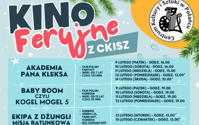 Zdjęcie do Feryjne kino w Centrum Kultury i Sztuki w Połańcu 