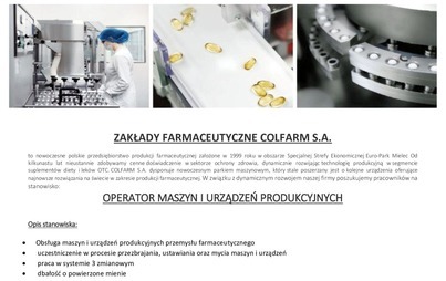 Zdjęcie do Oferta pracy - Colfarm S.A.