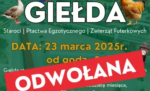 Zdjęcie do Giełda staroci, ptactwa egzotycznego oraz zwierząt futerkowych została odwołana