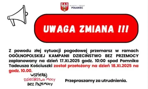 Zdjęcie do &bdquo;Połaniec po raz czwarty przeciw przemocy &ndash; wsp&oacute;lne działania na rzecz ochrony dzieci i młodzieży&rdquo;- zmiana terminu!