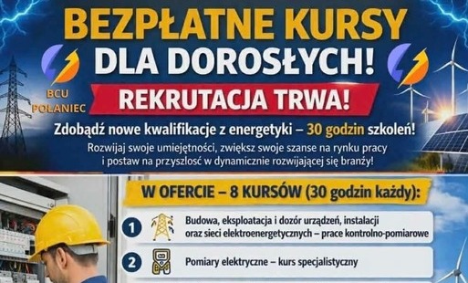 Zdjęcie do Branżowe Centrum Umiejętności w dziedzinie Energetyka w Połańcu zaprasza na bezpłatne szkolenia