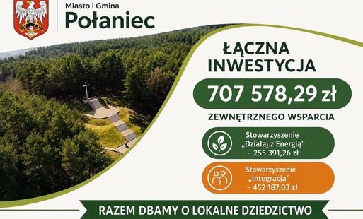 Zdjęcie do Ponad 707 tys. zł dofinansowania na rozw&oacute;j Połańca i ochronę lokalnego dziedzictwa