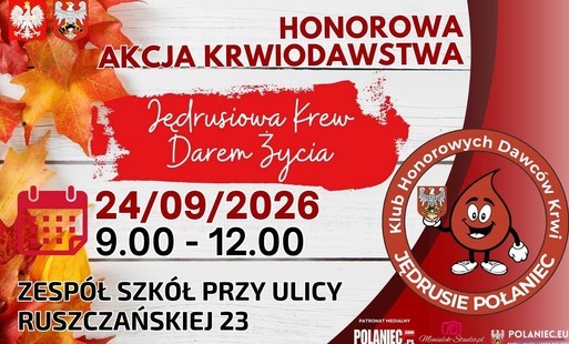 Zdjęcie do  Podziel się darem życia! Honorowa Akcja Krwiodawstwa w Połańcu