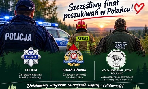 Zdjęcie do Szczęśliwy finał poszukiwań w Połańcu